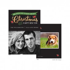 Christmas Digital Photo Cards, Golden Banner, Take Note Designs